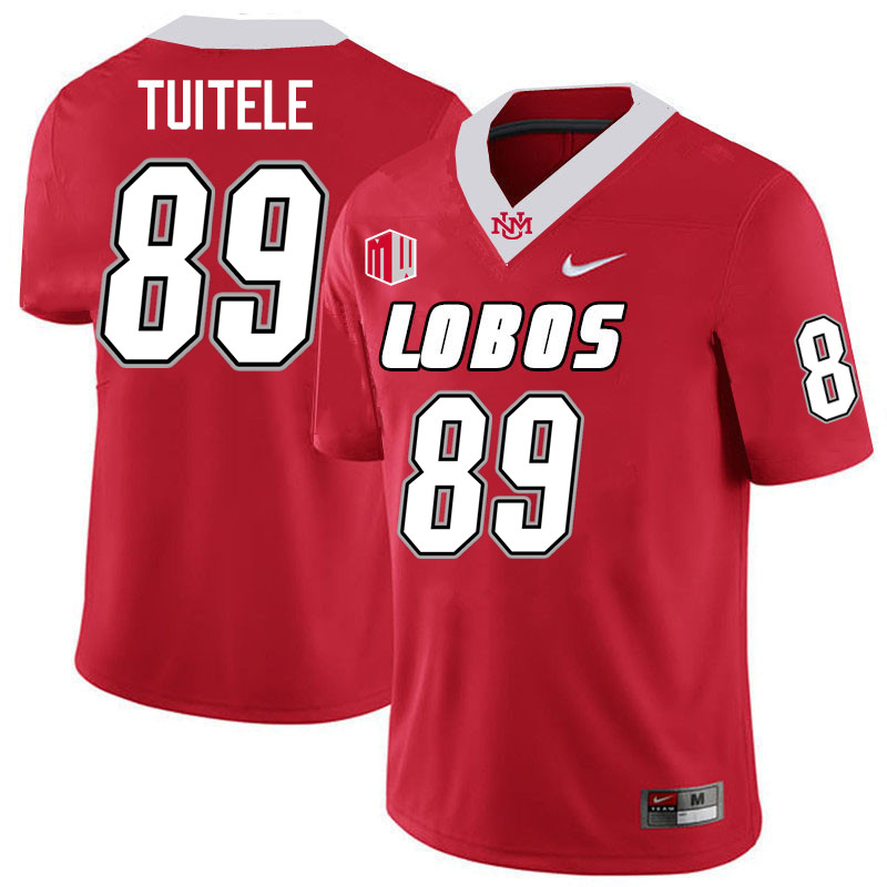 Moso'oipala Tuitele UNM Lobos Jersey,New Mexico Lobos Football Jersey,Uniforms-Red